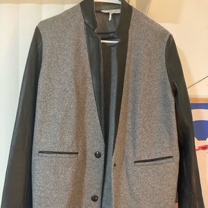 Wool and leather Sandro blazer 🌙